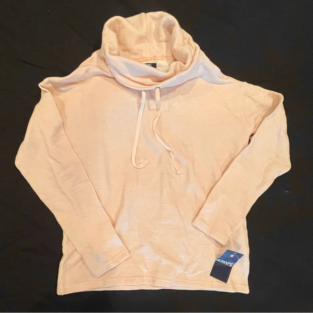 Chaps Pale Pink Mock Neck Pullover